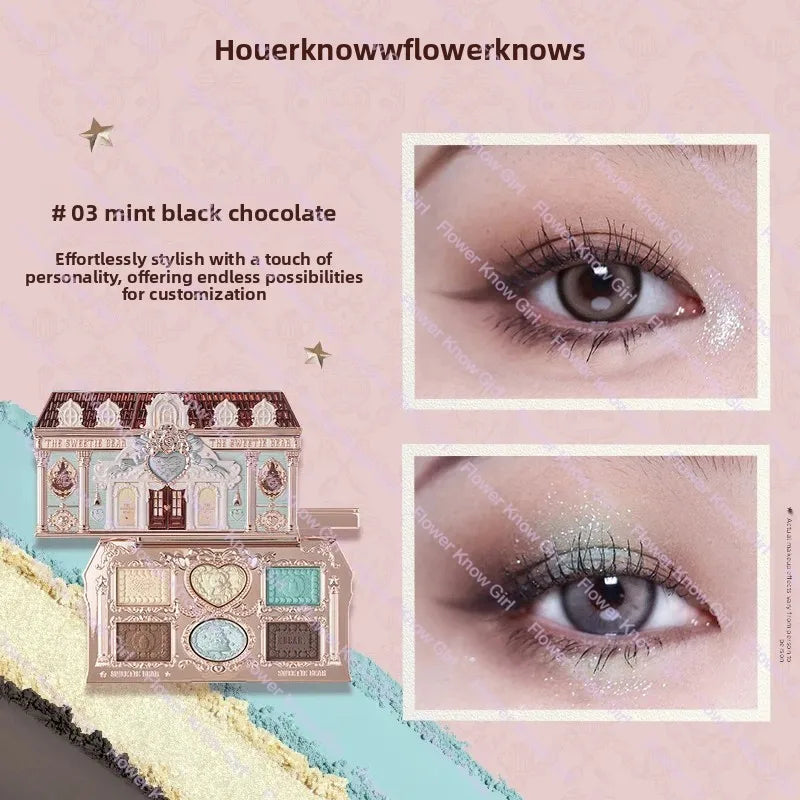 Flowerknows Strawberry Cupid Collection Facial Complexion Palette Blush Eyeshadow Highlighter Flower Know Face Bronzer Palette