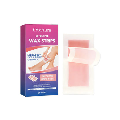 OceAura Hair Removal Wax Strips for Legs and Body Hair Growth Postponement Easy Operation Non-Irritating Depilatory Wax Strips