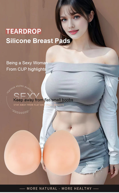 Silicone Fake Boobs Non Nipple Concave Bottom Breast Form Prosthesis Chest Increase  Female Anchor Breast Augmentation