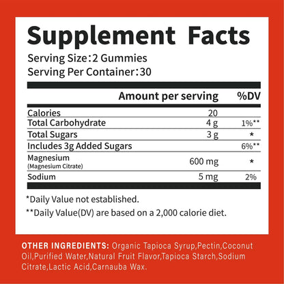 Magnesium Citrate Gummies - Promate Relaxation, Bone Health, Sleep, Heart Health, Nerves, Muscles, and Metabolism, 60 Gummy