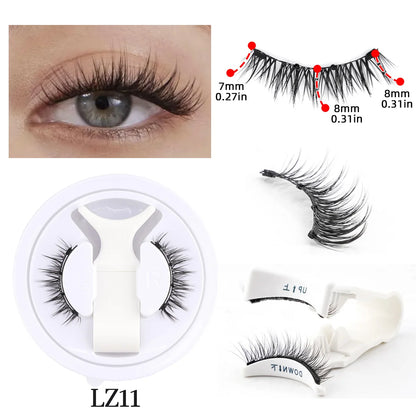 1/2 Pairs Reusable Magnetic Eyelashes Handmade Natural False Eyelash with Magnetic Tweezers Makeup Tool Fluffy Faux Mink Lashes