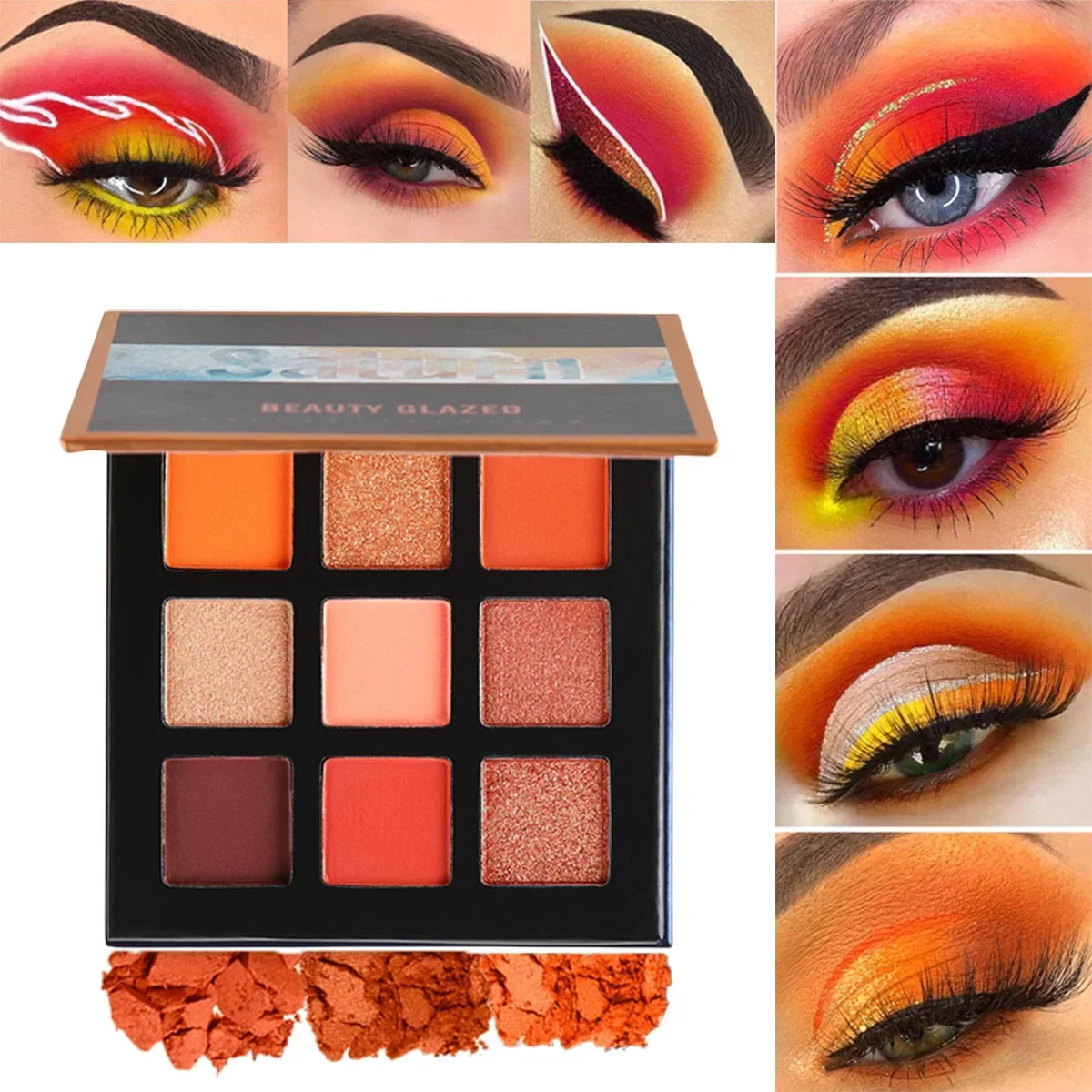 Beauty GLAZED Eyeshadow Palette 9 Color Shimmer Matte Longlasting Waterproof Palette Makeup