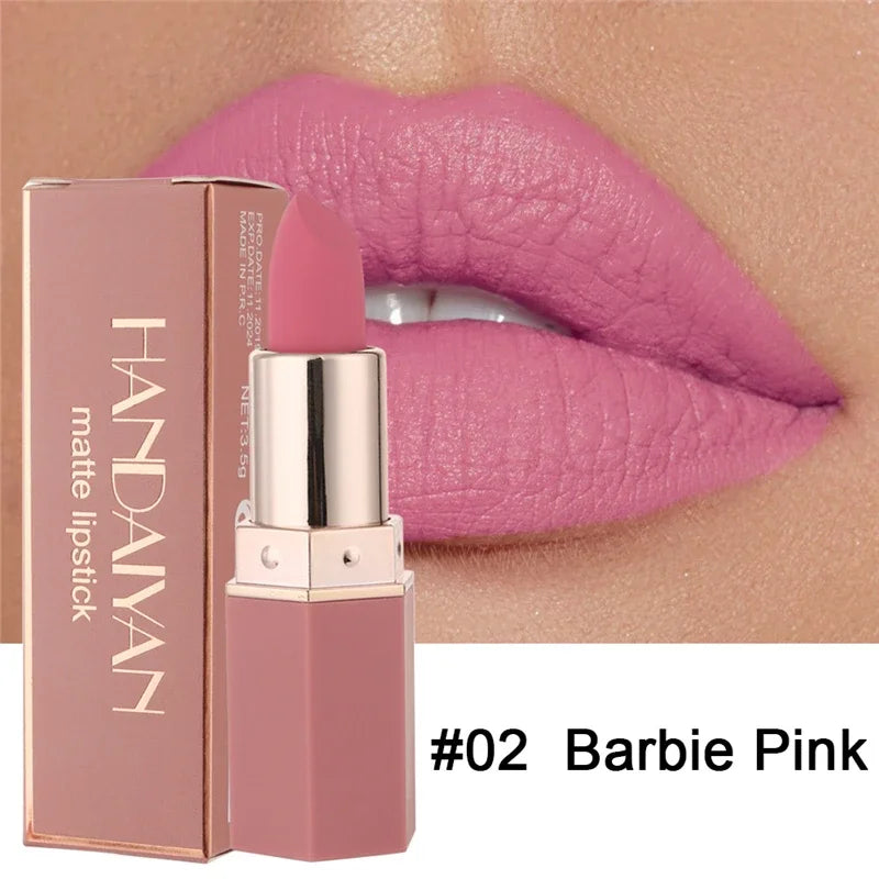 6-Color Matte Lipstick Non-Fading Non-Stick Cup Long-Lasting Velvet Smooth Matte Lip Color Waterproof Smudge-proof Lip Cosmetic