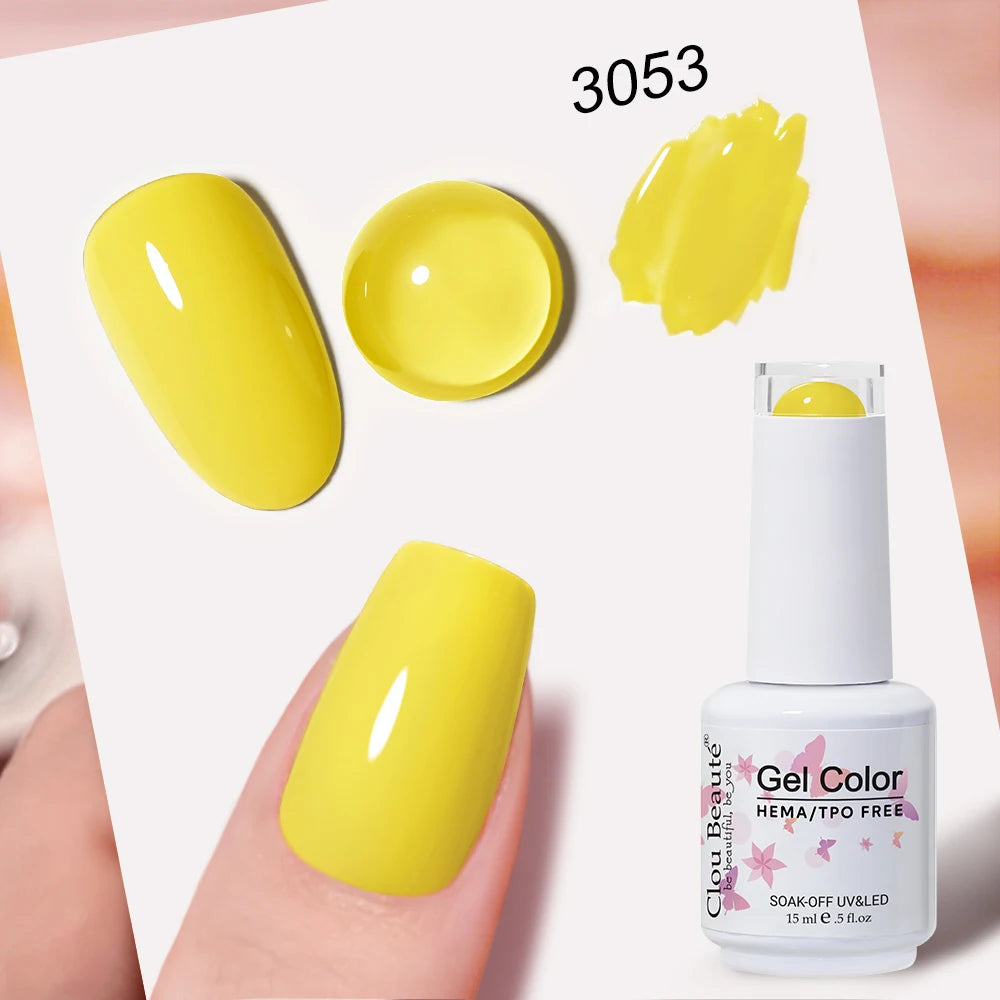 Clou Beaute 15ml Nail Gel Polish Vernis Semi Permanent UV Soak off Varnish Tpo Free Nail Polish Nail Art Gel Lacquer