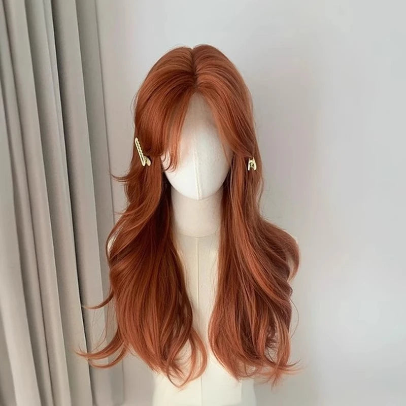 Ashely Orange Wig for Women Lace Front Big Wave Curly Long Synthetic Wig for Cosplay Daily Use 24inch Pumpkin Color Halloween Wi