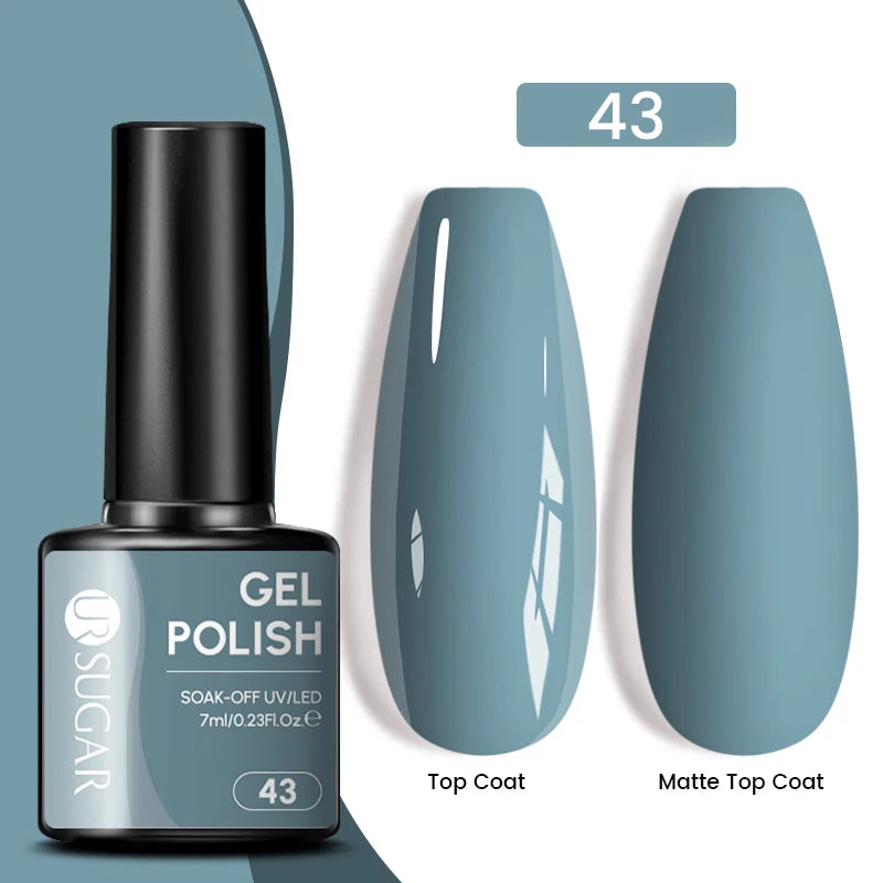 UR SUGAR 7.5ML Blue Black Red Glitter Sequin Color Gel Nail Polish Semi-permanent Varnish For Nail Art Manicure Soak Off UV Gel