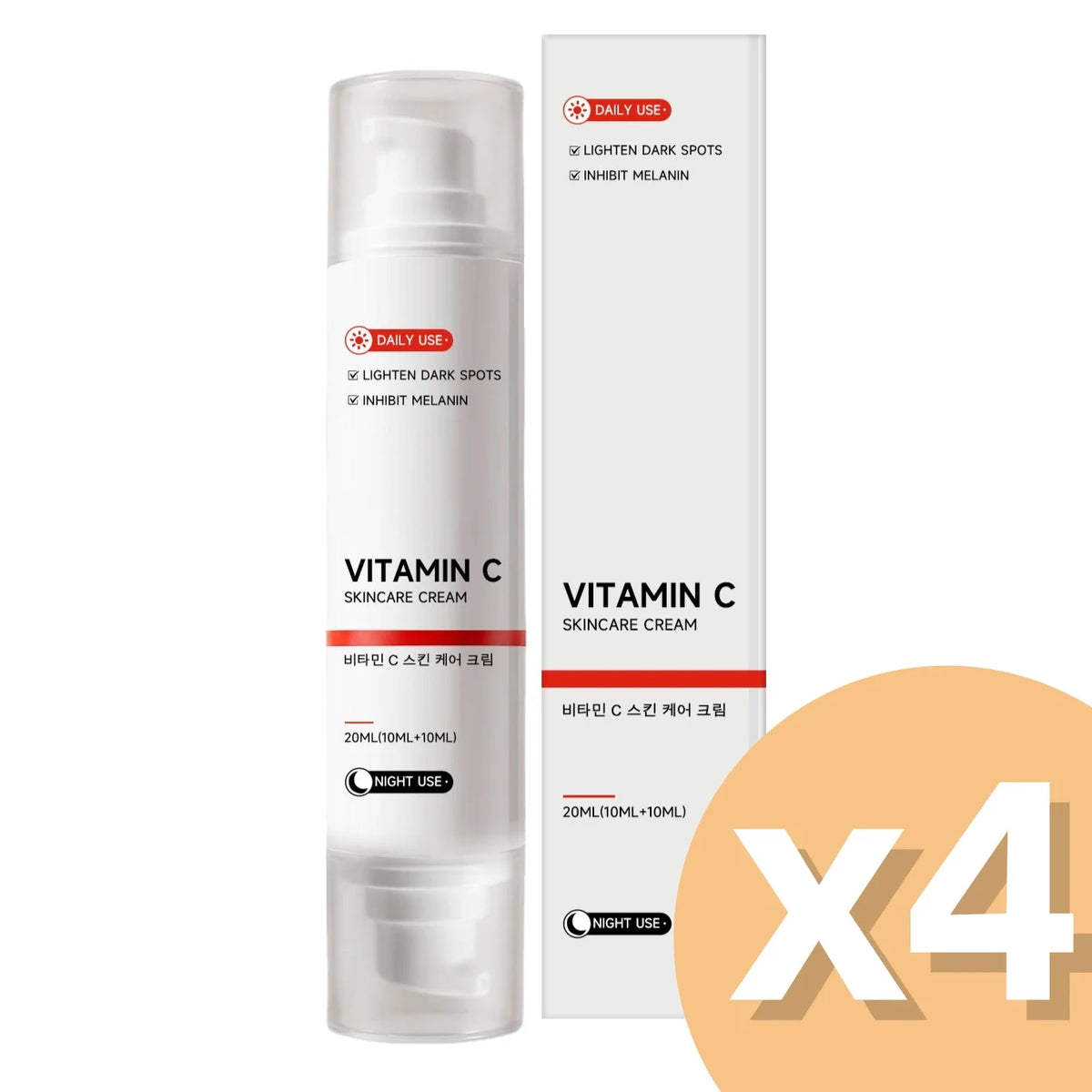 Vitamin C Brightening Ampoule For Dull Uneven Skin Tone Dual Effect Firm Lift Skin Minimize Pore Lightweight Brighten Face Cream