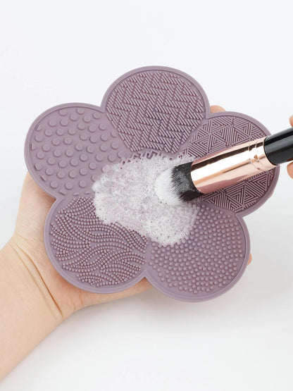 Flower Shape Soft Rubber Makeup Brush Cleaner Pad Cosmetic Sponge Washing Mat Beauty Tool Cleaning Board Scrubber Artist Studio