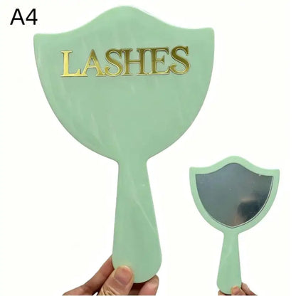 New 1Pcs Precision Makeup Mirror HD Glass Lash Extension Mirror With Handle For Lash Artists & Salon Use