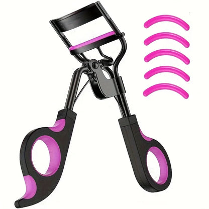 Eyelash Curler with Pads, Lash Curler with 5 Extra Replacement Pads Achieve Perfect Curls in 5 Seconds lash lift kit Curved