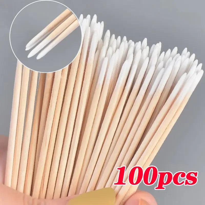 100 500Pcs Orange Wood Nail Sticks Double Head Cuticle Pusher Remover Pedicure Manicure Tools 11.5cm Professional Salon Supplies
