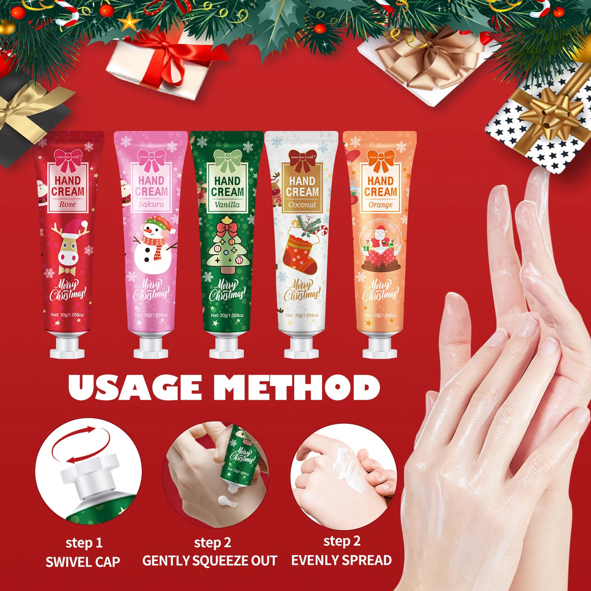 20-piece Hand Cream Gift Box, Light texture with great hydration, suitable for home and travel, wonderful holiday gift