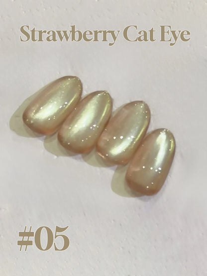 1-12pcs PSK New Whitening Strawberry Cat Eye Gel Nail Polish 2026 Super Glitter Whitening Red Glass Bead Nail Art Pink Nails
