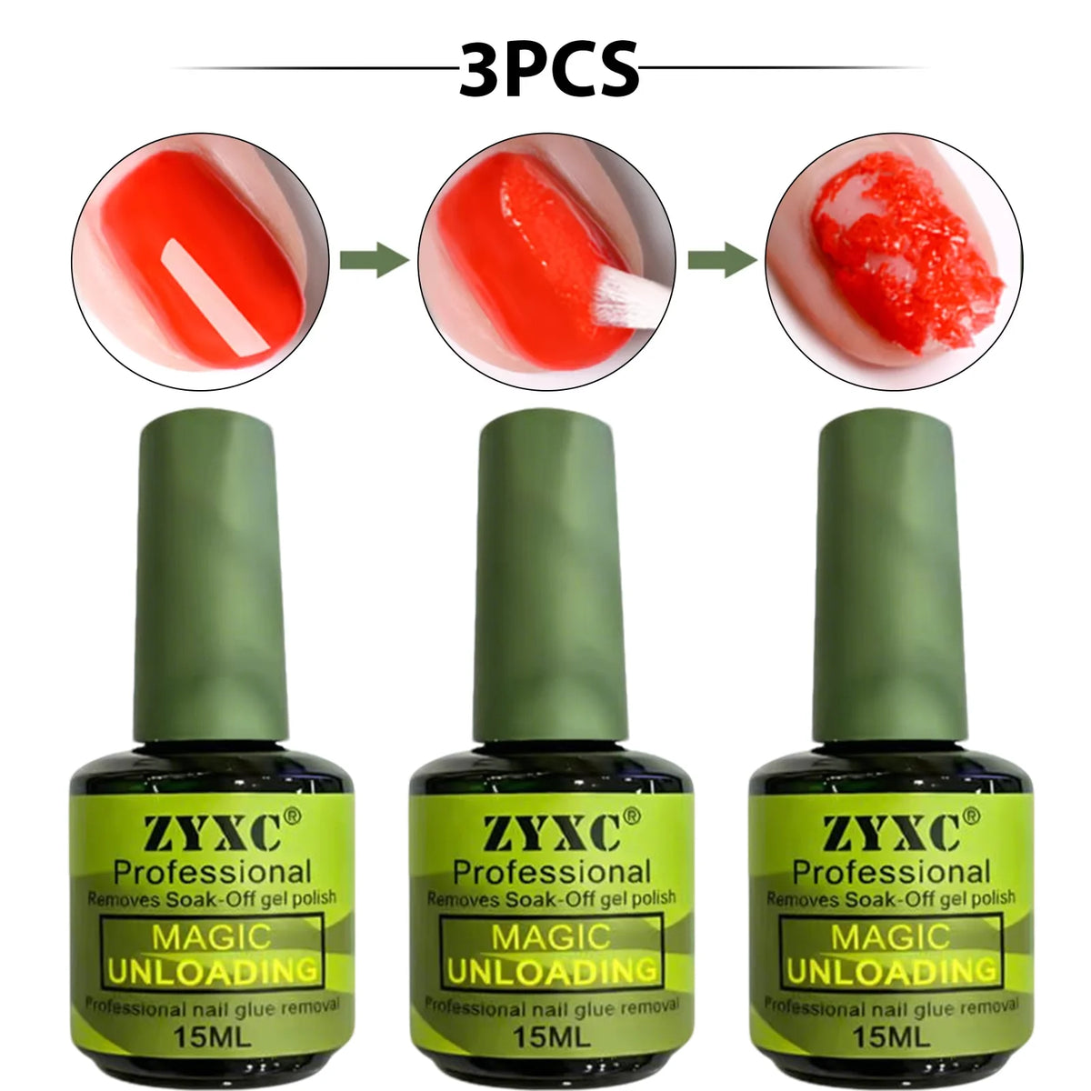15ml Magic Quick Release Nail Remover, No Need to Soak or Wrap, 2-5 Minutes to Quickly Remove Nail Polish, Gel Remover