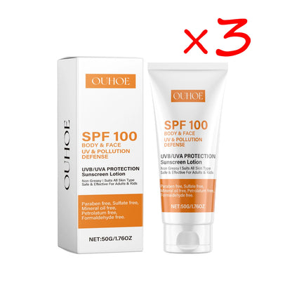 Quick Absorption SPF100 Hydrating Sunscreen Lotion Refreshing Sunscreen UV Protection Waterproof Moisturizing Concealer Heat Sun