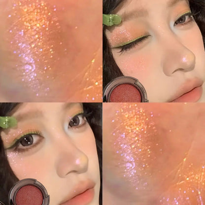 Metallic Glitter Smoked Green Eyeshadow Cream Chameleon Blue Sparkling Shimmer Highlighter Eyeshadow Palette Eye Shadow Makeup