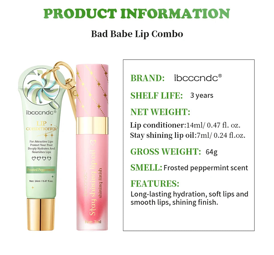 Lip Glosses Set Lip Gloss Combo with Keychain Peach Fragrance Moisturizing Plumping Lip Makeup Christmas Present