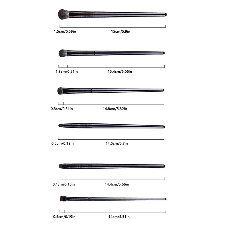 6PCS Eyes Makeup Brushes Set Professional Soft Contouring Eyeshadow Eyeliner Eyebrow Brush Women Facial Beauty Cosmetic Tool.