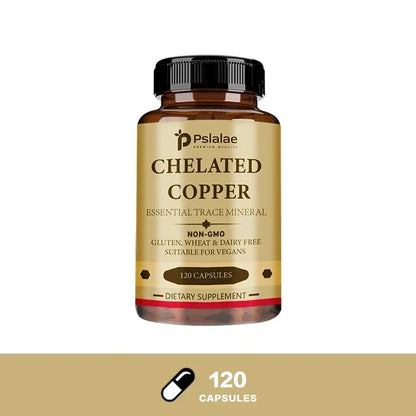 Chelated Copper Capsules - Supports Bone, Skin, and Nervous System Health, Promotes Collagen Synthesis, and Enhances Immunity