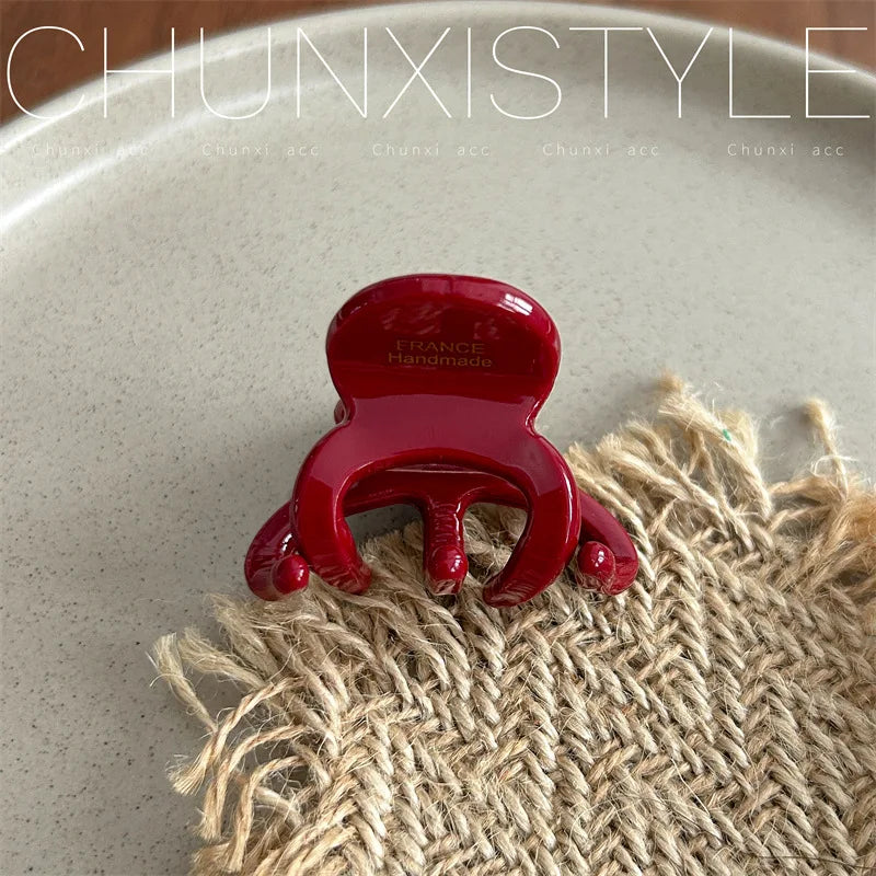 3.5CM Elegant France Acetate Leopard Hair Claw Small Size Sweet Style Hair Clip Shark Clip Women Hair Accessories Headwear