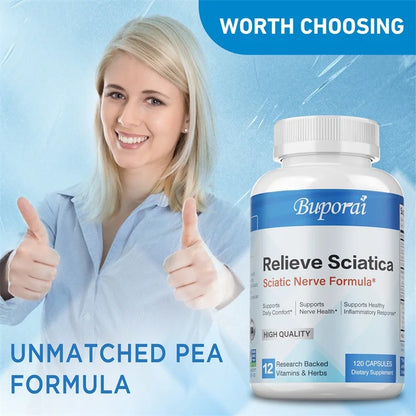 Relieve Sciatica Capsules - Helps Relieve Joint Pain, Discomfort in The Hips, Legs and Lower Back,Improves Nervous System Health