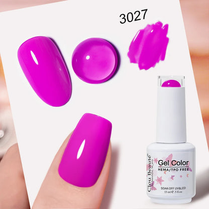 Clou Beaute 15ml Nail Gel Polish Vernis Semi Permanent UV Soak off Varnish Tpo Free Nail Polish Nail Art Gel Lacquer