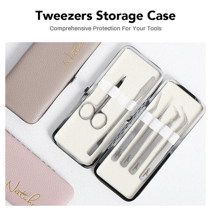 NATUHANA Eyelash Extension Tweezers Case Protective Storage Box Lash Makeup Tools Holder Colorful Tweezers Cover Case