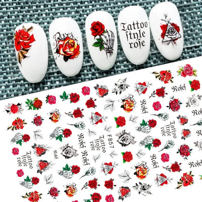 1pcs Sakura Flower 3D Nail Stickers White Cherry Blossom Nail Art Decals Spring Summer Adhesive Slider Decor Wedding Manicure