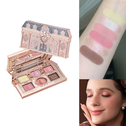 Flower Knows Chocolate Wonder-Shop 8-Color Eyeshadow Palette Matte Shimmer Waterproof Highly Pigmented Long Lasting Makeup