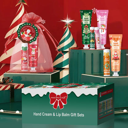 30 Sets per Box. Assorted Moisturizing Lip Balms and Hand Creams. Perfect for Christmas Giveaways and New Year Gifts.