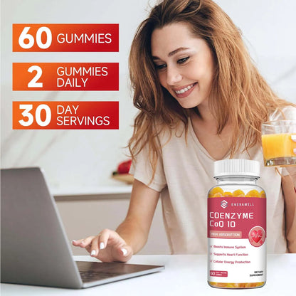 Organic Coenzyme Q10 Gummies - Supports Energy Production, Core System Health, Supports Immunity - Dietary Supplement