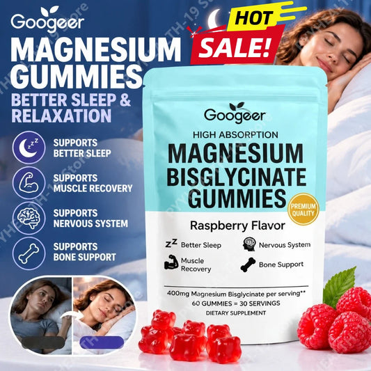 Magnesium Bisglycinate Gummies 400mg, with Vitamin D3 & Zinc, 60 Count, Supports Better Sleep, Muscle Recovery & Nervous System