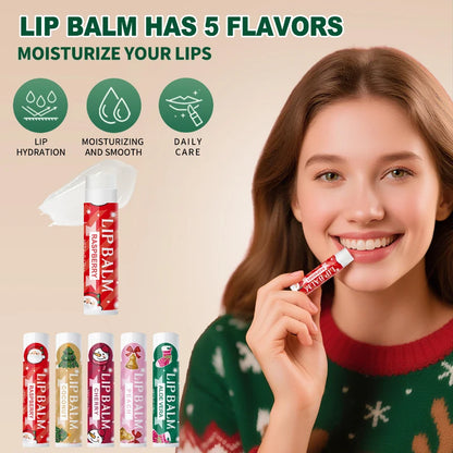 Christmas Gift Set 5sets Hand Cream Lip Balm Solid Perfume Balm Christmas Pouches And Cards Diy Christmas Gift