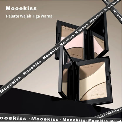 Mooekiss Three-color Contouring Plate Natural Brightening One Plate Multi-Purpose 16.5g Makeup