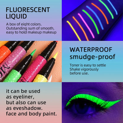 8 Colors Face Body Painting 1PC UV Light Neon Face Paint Art Makeup Blue Green Waterproof Christmas Party Body Paint Cosmetics