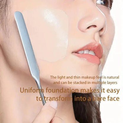 【M】1Set Foundation Brush Mixing Palette Stainless Steel Mixer Palette With Spatula Lipstick Eye Shadow MakeUp Tools