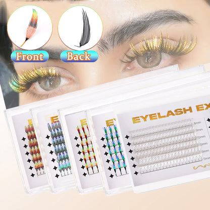 New Fashion Shiny Comic Spire Eyelash Extension Holographic Manga False Eyelashes Tinsel Anime Lashes For Christmas Party Makeup