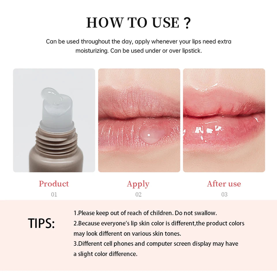 5 Colors Hydrating Lip Stain Lip Balm Plumping Lip Oil Glossy Lip Glaze Stick Moisturizing Lip Cosmetic Christmas Gift For Women