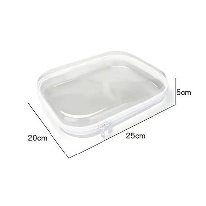 Zippered Hard Pouch Clear Stackable Travel Storage Organizer Cosmetic Bags Makeup Case