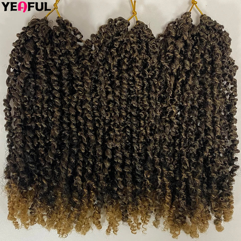 1-6 Packs Yanky Twist Crochet Hair 12"Pre-twisted Natural Black Kinky Mini Spring Twist Small Curly Senegalese Twist Hair Braids