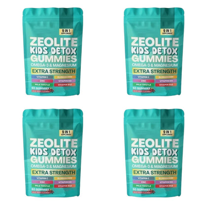 Zeolite Gummies 60 Count Contain Multivitamin Omega-3 Magnesium and Elderberry Support Detoxification & Immune System Health
