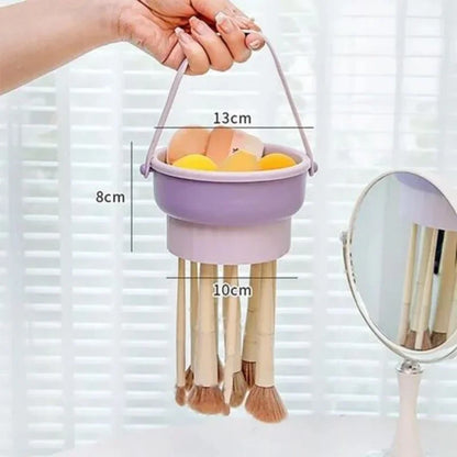1pc Silicone Makeup Brush Cleaner Mat & Drying Rack Cosmetic Brush Cleaning & Air Dry Tool Beauty Tool Organizer Kit Wholesale