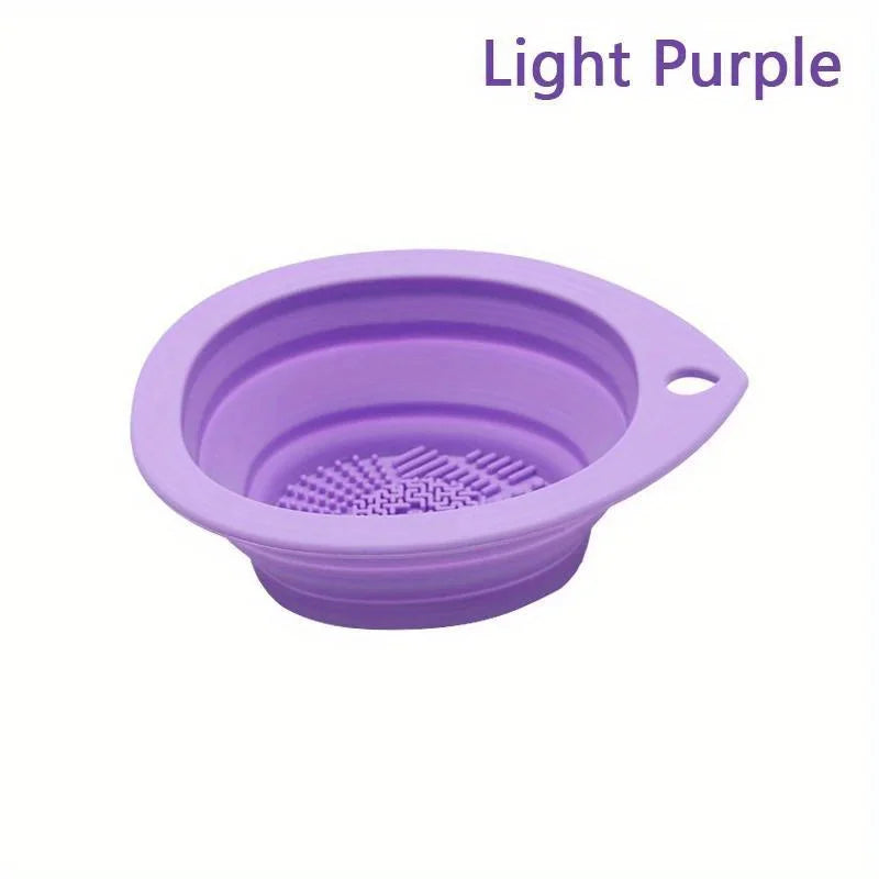 Silicone Folding Makeup Brush Cleaner Powder Puff Washing Bowl Soft Scrubber Mat Beauty Tool Cleaning Board for Brushes Puffs