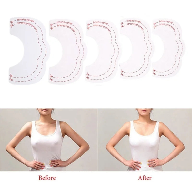10pcs/Set Instant Breast Lift Bra Invisible Tape Push Up Boob Uplift Shape Enhancers Suitable Lady Chest Patch Bra Supplies