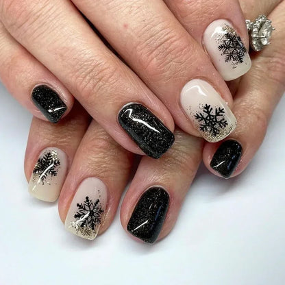24Pcs Short Oval Press-On Nails - Cute Gingerbread & Candy Cane Christmas Designs, Perfect for Holiday Parties for Women&Girls
