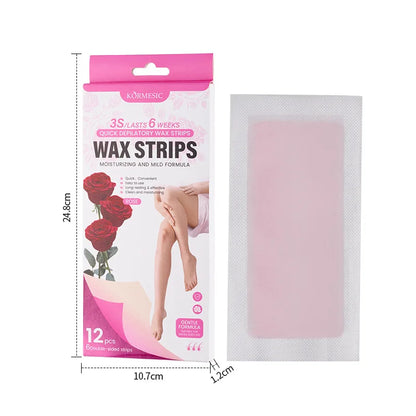 12 tablets/box Professional Hair Removal Wax Strips For Summer Depilation Double Sided Cold Wax Paper For Leg Body Useful