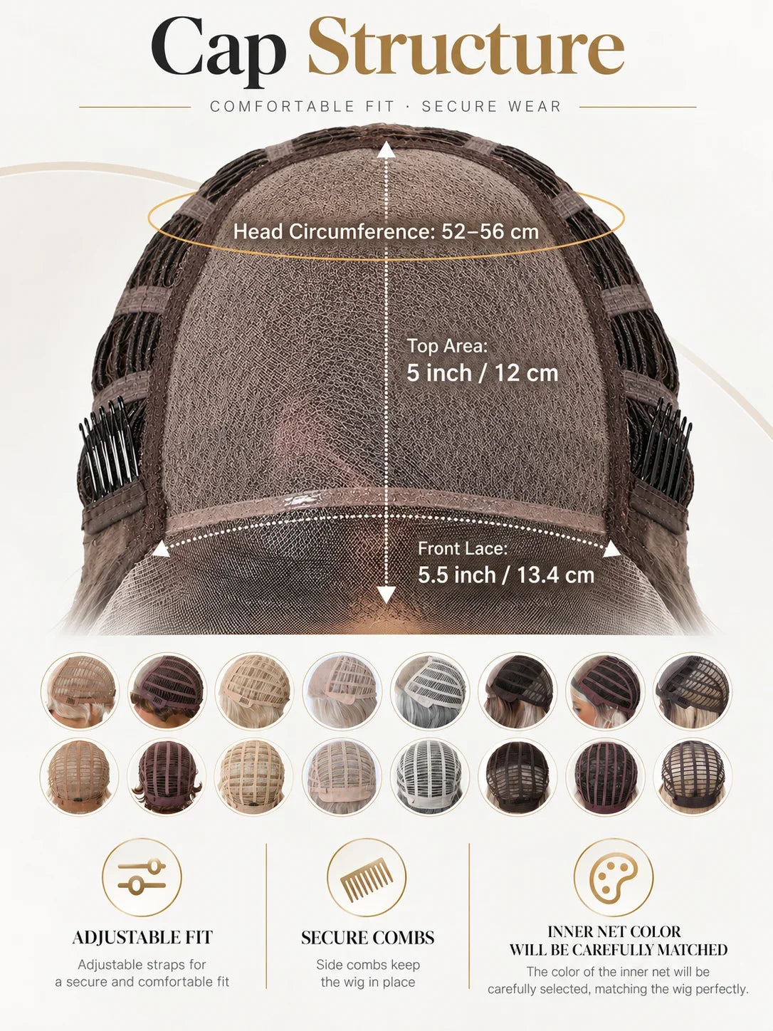 MONO Glueless Bob Wig for Women Ash Brown Highlight Synthetic Hair Middle Part Natural Scalp Lightweight Breathable