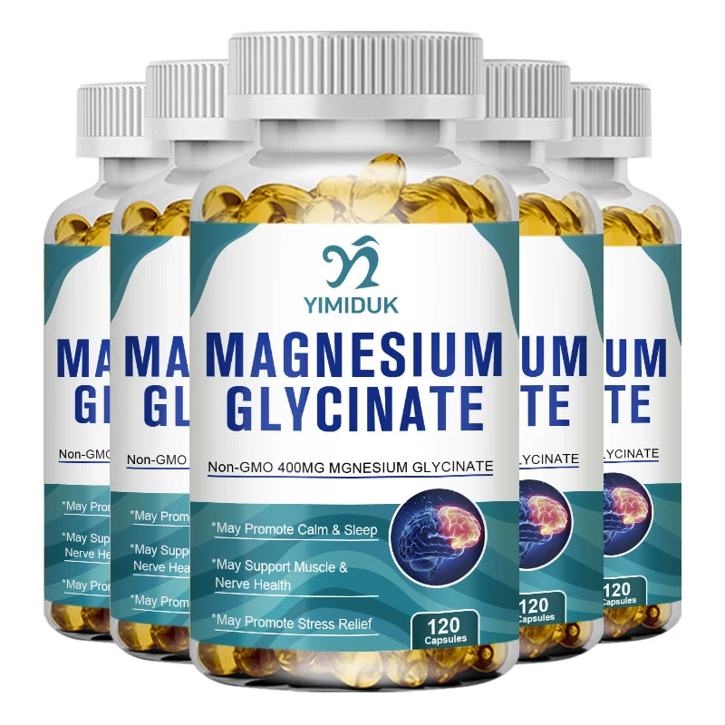 Magnesium Glycinate Capsules 400mg High Absorption Bone Support Health Care Mineral Supplement Promotes Muscle Gel 120 Capsules