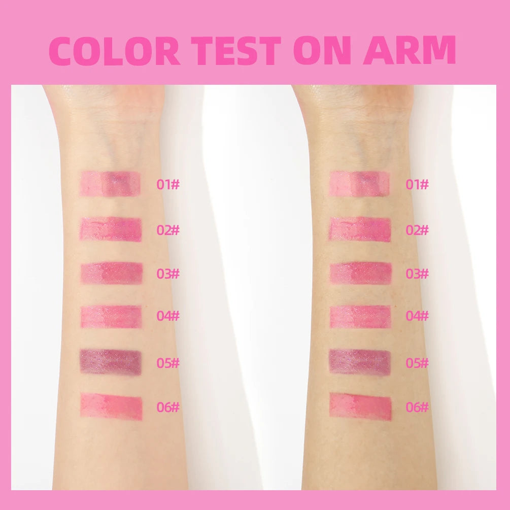 QIBEST 1pc Temperature Color Change Lip Oil Lipgloss Moisturizing Lasting Pink Clear Lip Glaze Pearlescent Lipgloss Makeup New