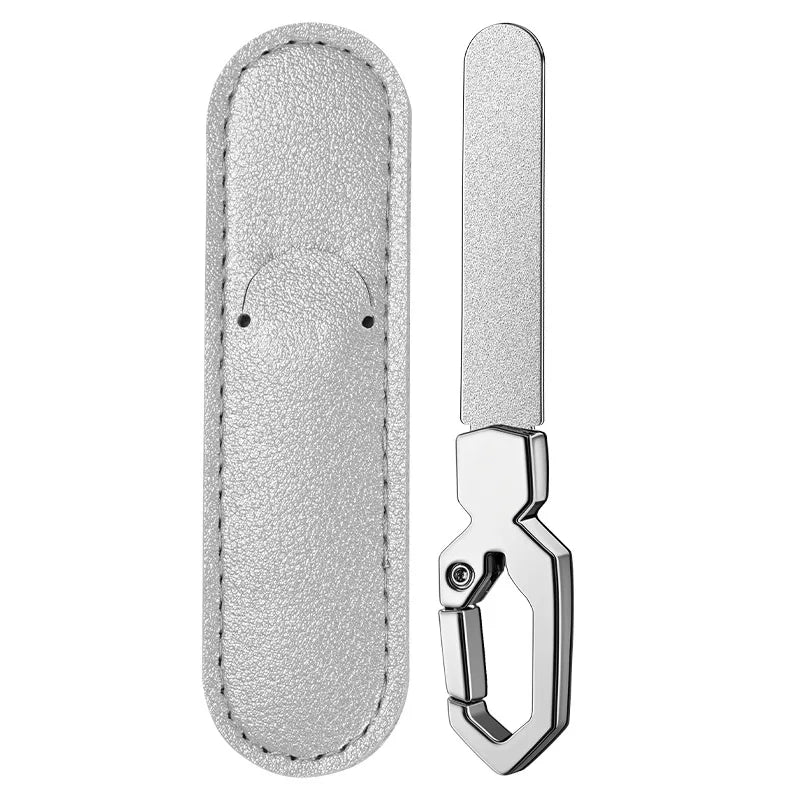 Professional Creative Quick Clip Stainless Steel Reusable Diamond Nail File, Portable Keychain Manicure Polishing Buffing Tools